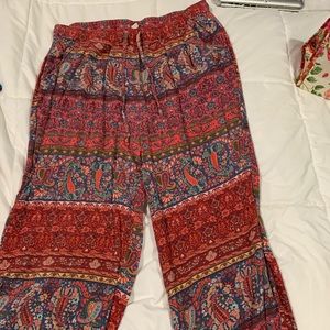pink paisley flowy pants